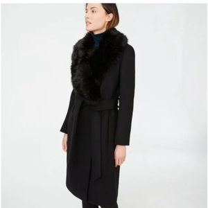 Club Monaco black fur coat